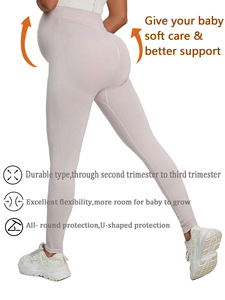 <span class=keywords><strong>Pantaloni</strong></span> da <span class=keywords><strong>Yoga</strong></span> a vita alta FLW Leggings a tinta unita per donne incinte chiusura in vita elastica vestiti premaman per il bambino - Product Image 4