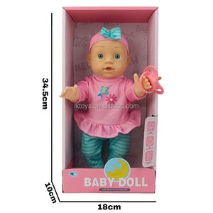 Lucky Toys 13 Inch Vinyl <strong>Baby</strong> <strong>Doll</strong> Pink <strong>Top</strong> and Blue Pants with Accessories Set for Kids - Product Image 3