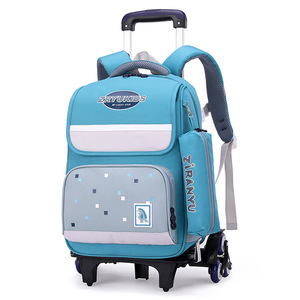 Sac de courses à roulettes grande capacité avec motifs imprimés pour écoliers, cartable à roulettes pour enfants, sac à dos pour collégiens et lycéens - Product Image 2