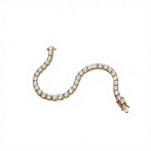 Pulseras y Brazaletes Unisex de Oro Sólido de 9K con Diamantes Cultivados en Laboratorio, Chapado en Oro Rosa, Corte Brillante Redondo, Certificados por Terceros - Product Image 3