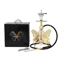 Chicha en métal de luxe de style arabe, élégante, portable, pour l'extérieur, la voiture, les voyages, la plage, le camping