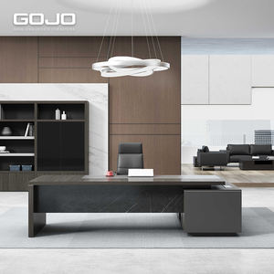 Escritorio ejecutivo moderno de diseño de alta gama para Boss CEO Manager Muebles de oficina accesibles de lujo con panel ergonómico Estilo de madera - Product Image 2