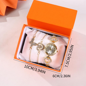 Women's Jewelry <b>Set</b> Bracelet <b>Watch</b> With Rhinestones Heart Shape Gift For Mother Day Birthday Valentine - Product Image 4