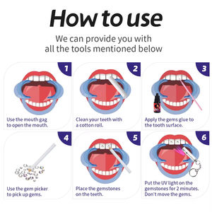 Bijoux Dentaires Strass Cristal pour Dents Décoration Diamant Beauté Ornements de Dents Tendance Mignon et Charmant - Product Image 6