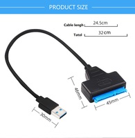 Vente flash Adaptateur de câble de disque dur SATA III vers USB 3.0/2.0 - UASP - Convertisseur SATA vers USB 3.0/2.0