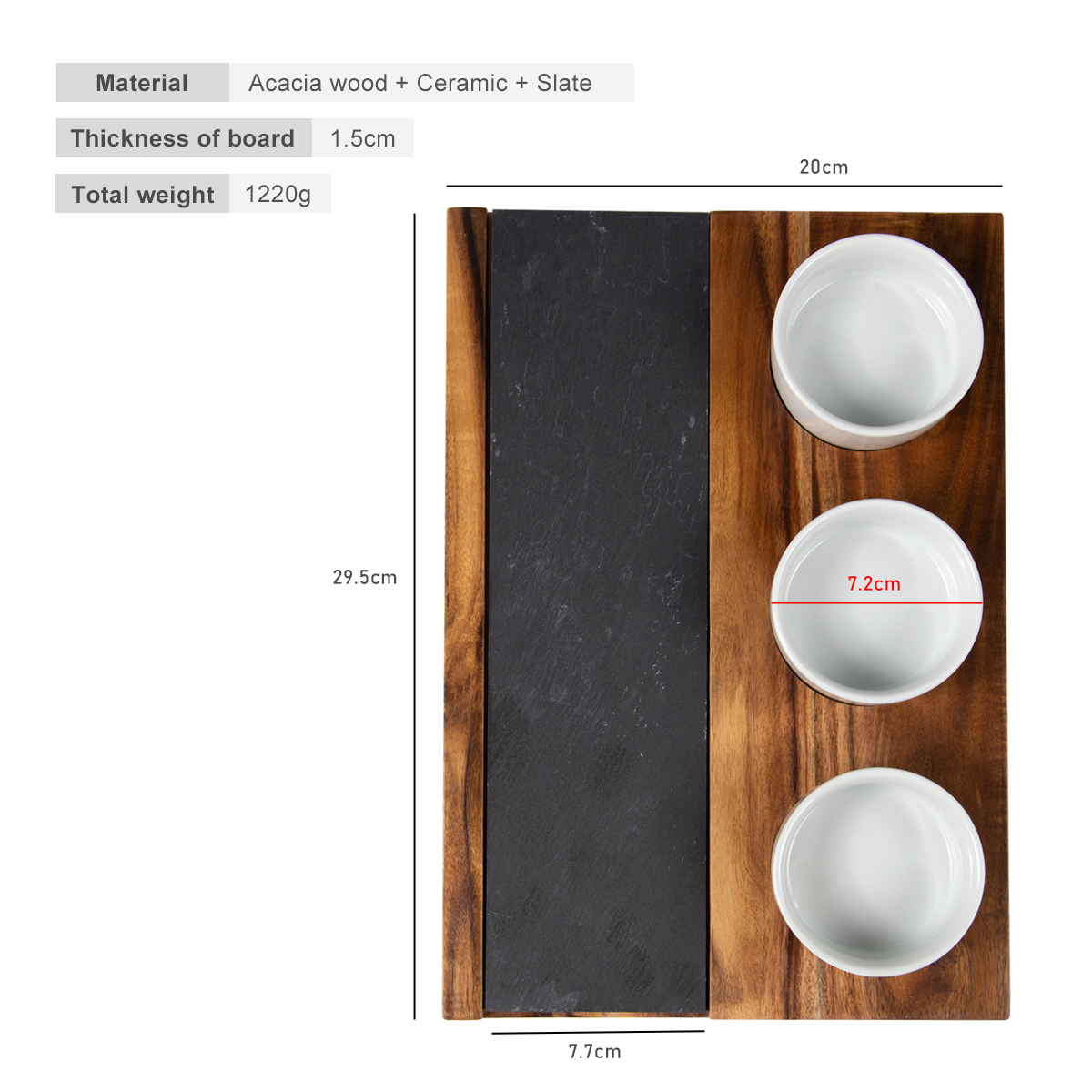 Wholesale Acacia Wood Marble Slate Cheese Cutting Board Platter with ...