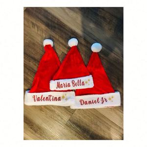 Chapeaux de Noël personnalisés avec logo, taille adulte, en peluche douce, promotionnels, pour la famille, cadeaux de Noël - Product Image 1