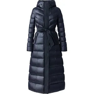 Winter Puffer Jacket Ladies Warm Hooded Cotton-padded Clothes Women Slim Long Down Winter Jackets Women Coats Woven Printed