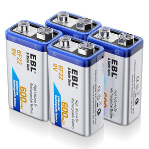 Batteries Li-ion rechargeables EBL de haute qualité 600 mAh 9 V USB Type C pour multimètre - Product Image 1