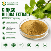 Extrait de Ginkgo Biloba 24% Flavone 6% Lactone Qualité Alimentaire Poudre d'Extrait de Feuille de Ginkgo Ingrédient Botanique Standardisé Bouteille/Fût