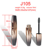 50 tubes de mascara liquide vides en PETG noir dégradé or rose de 18 ml, grande capacité, avec logo personnalisé imprimé, en stock, prêts à l'emploi (RTS)