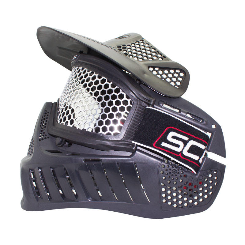 Malla plateada Máscara negra