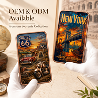 1 oz 5 oz Cuivre pur 999 plaqué électrolytiquement Route 66 Open Road Bar en relief UV coloré imprimé en typographie, effet proof-like, sans fin