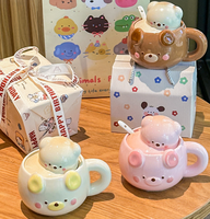 Cadeau de rentrée scolaire pour les enseignants et les camarades de classe, tasse en céramique en forme d'ours, boîte cadeau, résistante à la chaleur, passe au lave-vaisselle, cadeau d'anniversaire pour enfants