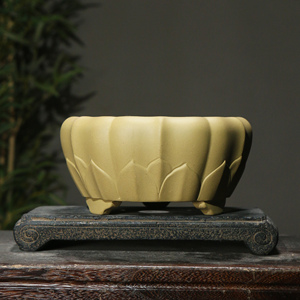 กระถางดอกไม้ดินเผาสีม่วงทำมือ Jin Chun Classic สำหรับปลูกกล้วยไม้บนโต๊ะ - Product Image 2