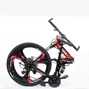 Factory hot sale High-carbon steel 26 inch folding bike bicycle 21 speed foldable mountain bike