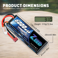 Zeee 6000 mAh 80C 2S 7.4 V يبو بطارية غطاء واقٍ مزخرف لهاتف آيفون مع عمداء موصل