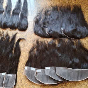 High Quality Virgin Human Hair Closure 4'*3.5' Lace Straight Remy Natural Color Middle-Part Raw Vietnamese <b>Wig</b> <b>Braiding</b> Hair - Product Image 3