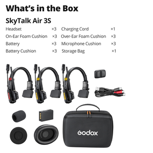 Sistema de Intercomunicación Inalámbrico Full-Duplex GODOX SkyTalk Air, Auriculares Portátiles, Micrófono Inalámbrico, Comunicación de Equipo Expandida para 5 Usuarios - Product Image 6