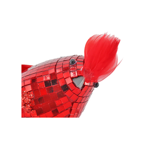 Chim nhân tạo cho cây giáng sinh trang phục Vai Xmas trang trí màu đỏ hiện đại Gương chim Kích thước cuộc sống bọt lông thật - Product Image 3