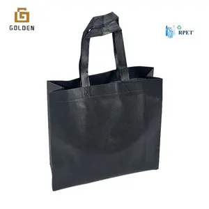 Golden Customize Print Matte Laminated Non Woven Bag Dress Garment Bag 40X50 Sublimation Rpet Nonwoven Glitter Bags For Clothing