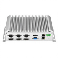 Computadora industrial integrada sin ventilador, ordenador industrial con CPU Intel, minicadena, PC, 2xLAN, 6xRS485, 10xCOM, 8xUSB