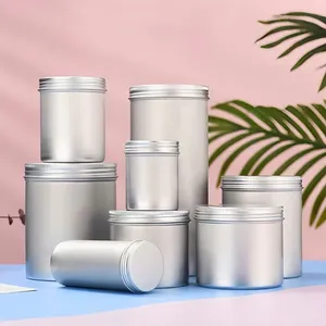 Premium Quality 16oz 500ml Tea Coffee Spice Round Container Aluminum Tin Can With Screw Lids
