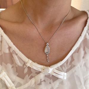 Colgante de Plata de Ley S925, Elegante, Estilo Chino Nuevo, Lujo Ligero, Brillante, Color Rojo Rosa, con Diamantes en Fila, Colgantes Finos, Dijes - Product Image 4