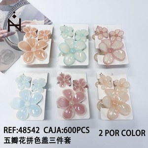 Set di Copri-clip per Capelli a Cinque Petali Bicolore, 3 Pezzi, 2 per Colore, Scatola da 600 Pezzi - Product Image 3