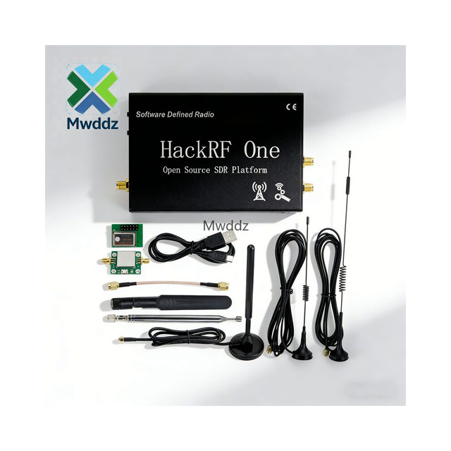 1MHz-6GHz HackRF One R9 V2.0.1 SDR Software Defined Radio Assembled Black Shell with LNA Antennas
