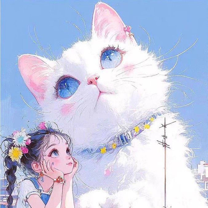 Niña y gato bb
