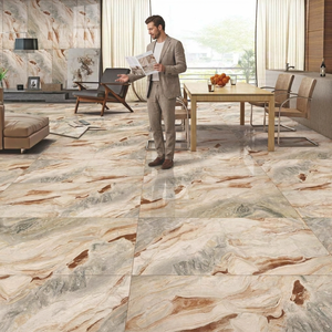 Azulejo de piso de mármol de materiales de construcción de cuerpo completo de alto brillo de piedra real, azulejos de porcelana pulida esmaltada de 60x120cm, pared de piso - Product Image 1