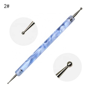 Qianya <span class=keywords><strong>2021</strong></span> pincel de punteado de doble extremo herramienta de Arte de <span class=keywords><strong>uñas</strong></span> de acero inoxidable con mango azul púrpura nuevo estilo herramientas de punteado de <span class=keywords><strong>uñas</strong></span> - Product Image 3