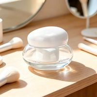 Pot cosmétique de luxe unique en verre transparent de 50g avec revêtement intérieur anti-fuite pour crème visage, beurre corporel et emballage cosmétique