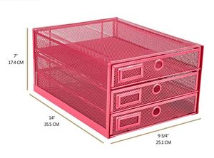 Desk Organizer with <b>Drawer</b> Wire Mesh Desk Organizers Tray Paper Sorter <b>File</b> Stand Storage Letter A4 Paper Office Accessories - Product Image 2