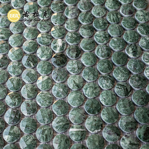 Mosaïque <span class=keywords><strong>de</strong></span> carreaux <span class=keywords><strong>de</strong></span> marbre vert à motif percé 3D pour mur intérieur <span class=keywords><strong>de</strong></span> salon <span class=keywords><strong>de</strong></span> thé design - Product Image 4