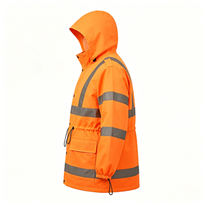 Summer High Visibility Reflective Raincoat, Waterproof Oxford Fabric Motorcycle Rain Jacket - Product Image 2