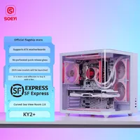 Boîtier d'ordinateur de bureau ATX Shuoyi Kunpeng CH2+ Mid Tower, métal blanc, côté transparent, mini jeu, refroidissement par eau 240