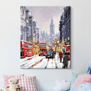 <span class=keywords><strong>Peinture</strong></span> à l'huile DIY par numéros Ville <span class=keywords><strong>Paysage</strong></span> Bus dans Winter Street 40x50cm Toile <span class=keywords><strong>Peinture</strong></span> Numéros Adultes - Product Image 2