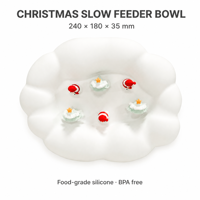 Bol de nourrissage lent pour chien en silicone de qualité alimentaire, résistant au lave-vaisselle, anti-étouffement, tapis d'alimentation lente avec motif de Noël festif pour animaux de compagnie