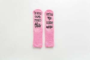 Calcetines Divertidos de Invierno para Mujer con Texto 'Bring Me Wine', Tejidos, Largos, para Navidad/Cumpleaños/Regalo de Amistad - Product Image 4