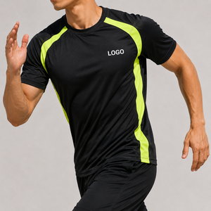 Camiseta Deportiva Blanca de Manga Corta para Hombre, Cuello Redondo, Corte Ajustado, Secado Rápido, Tejido de Poliéster, Logotipo Frontal - Product Image 2