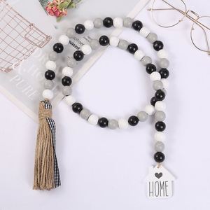 Guirnalda colgante de granja rústica, guirnalda de cuentas de oración Natural con etiqueta para el hogar para decoraciones del hogar de granja - Product Image 1