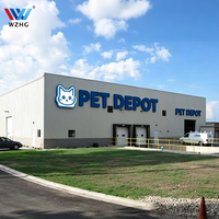 Bâtiment d'entrepôt préfabriqué en acier pour produits pour animaux de compagnie, destiné aux fournitures commerciales pour animaux et aux projets de vente au détail