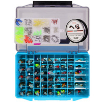 Le kit de pinces de pêche AC406 supérieur droit comprend 145/147 pièces d'appâts durs et souples mixtes ensemble de leurres de pêche artificiels