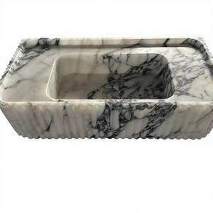 Lavabo de Mármol Arabescato Moderno de Tamaño Personalizado con Grifo para Baño, con Grosor de 20/30 mm para Uso en Hoteles - Product Image 1