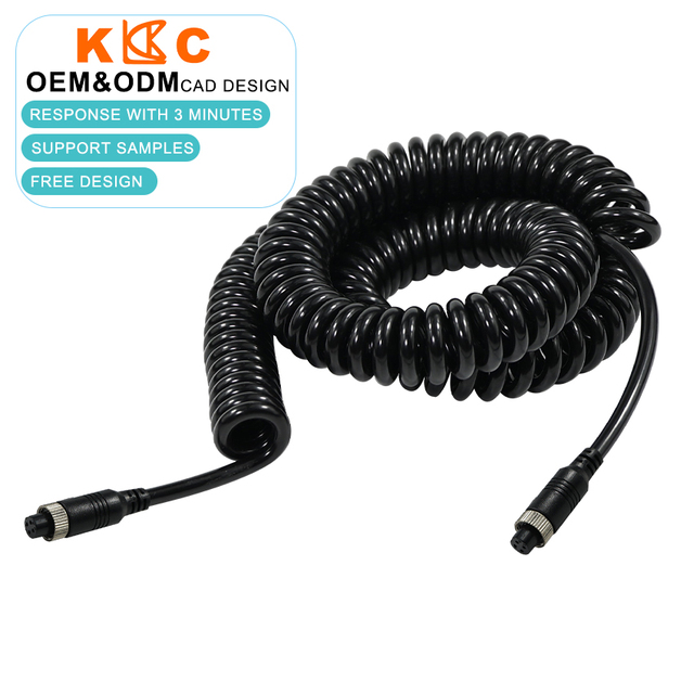4PIN Waterproof Flexible Spring Wire Fleet Monitor Camera Cable