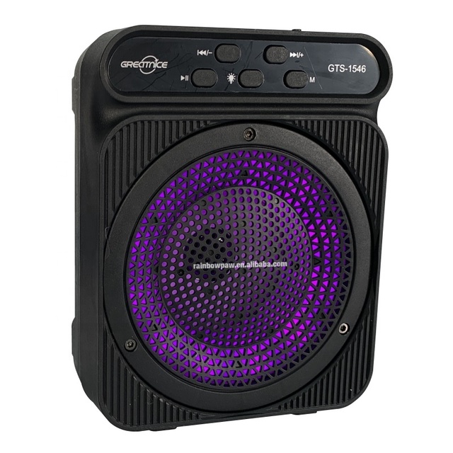 GTS-1546 3 Inch Outdoor Party Bt Portable Wireless Speaker Rgb Ring Light Speaker with Fm Radio