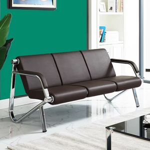Sofá de Sala de Estar de Diseño Moderno WSS, Muebles de Acero Inoxidable con Acabado Suave en Cuero, Estilo Simple y Contemporáneo - Product Image 3