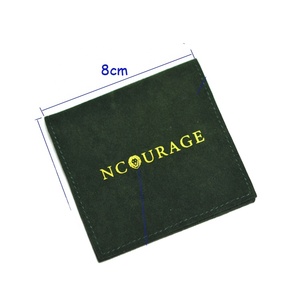 Pochettes à bijoux personnalisées en suède avec rabat, pochette à bijoux en microfibre olive avec dorure à chaud et coffret assorti - Product Image 3